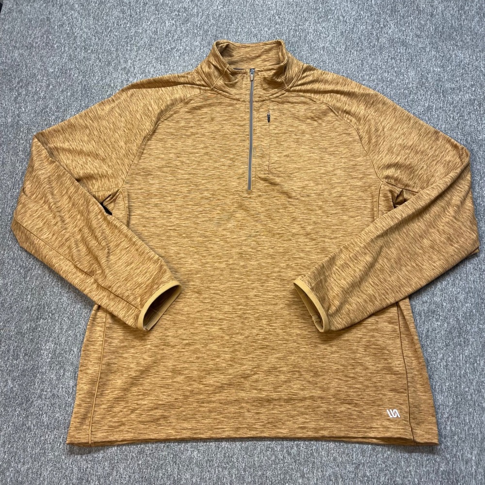 VRST Men's Accelerate Warm Half Zip Pullover in Tobacco Brown Heather Large